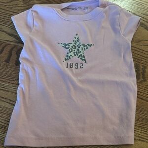 Abercrombie Kids Light Pink Leopard Star Tee never worn